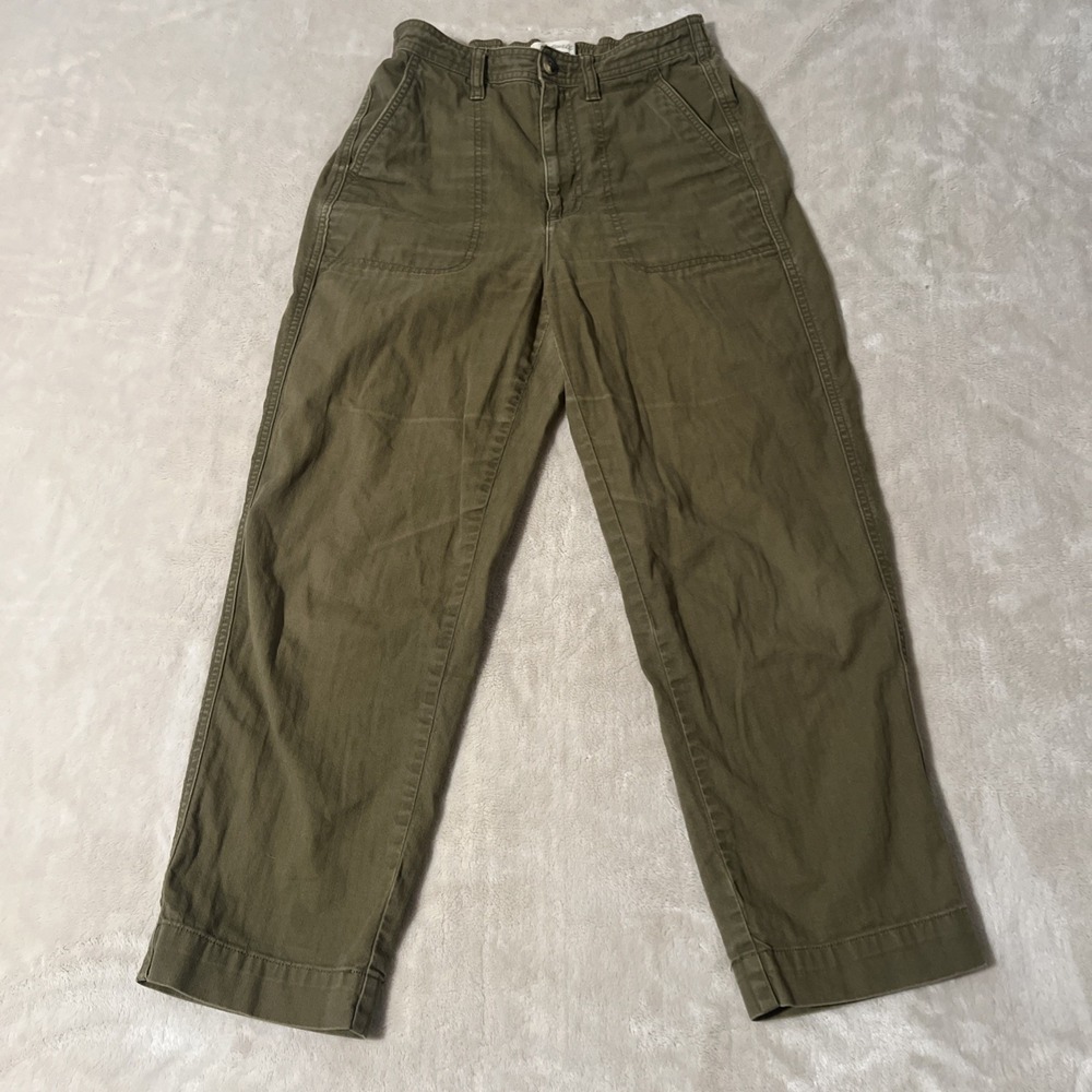 Madewell Women's Olive Green Slim Straight Utility Pants Size XS